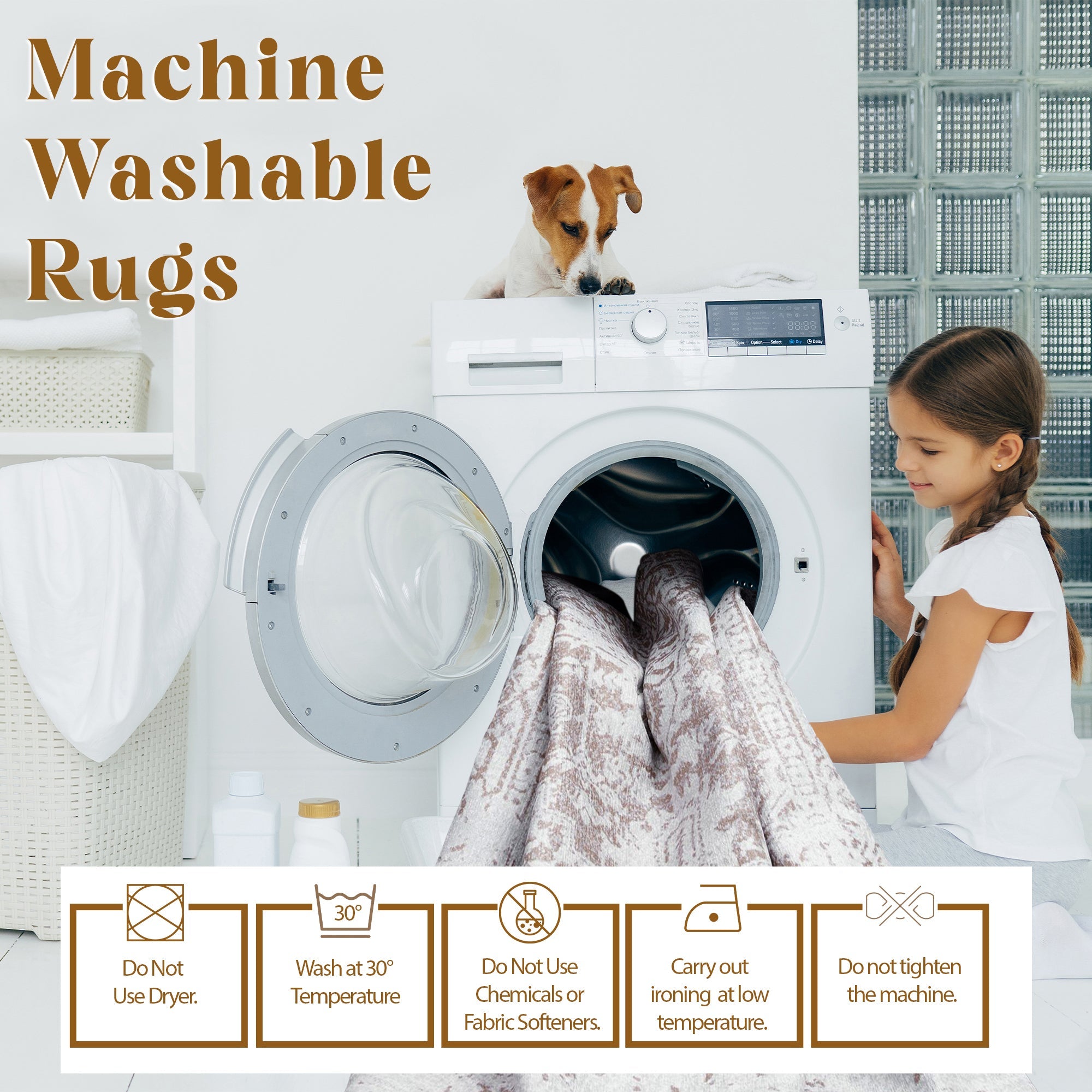 Prague Machine Washable Area Rug