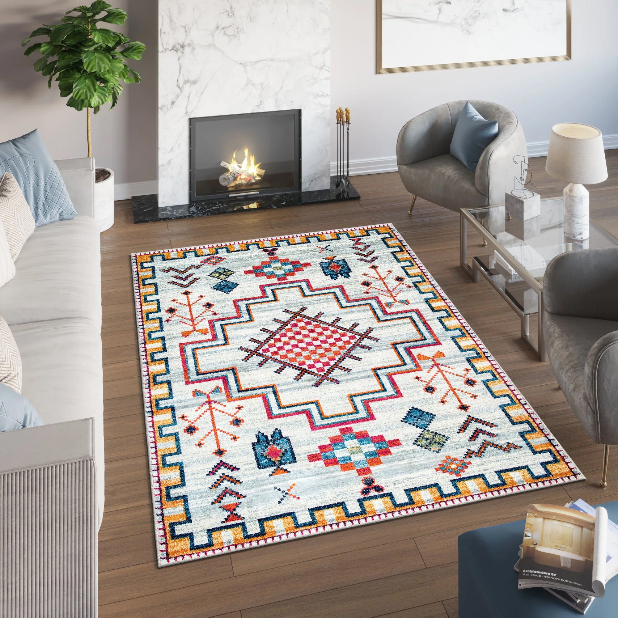 Whiskers Machine Washable Area Rug