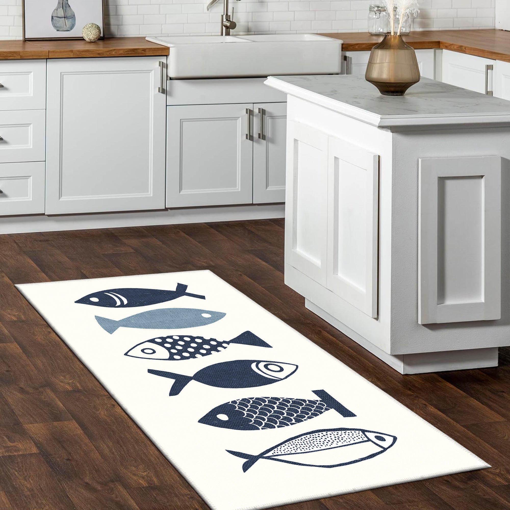 Fish Machine Washable Area Rug