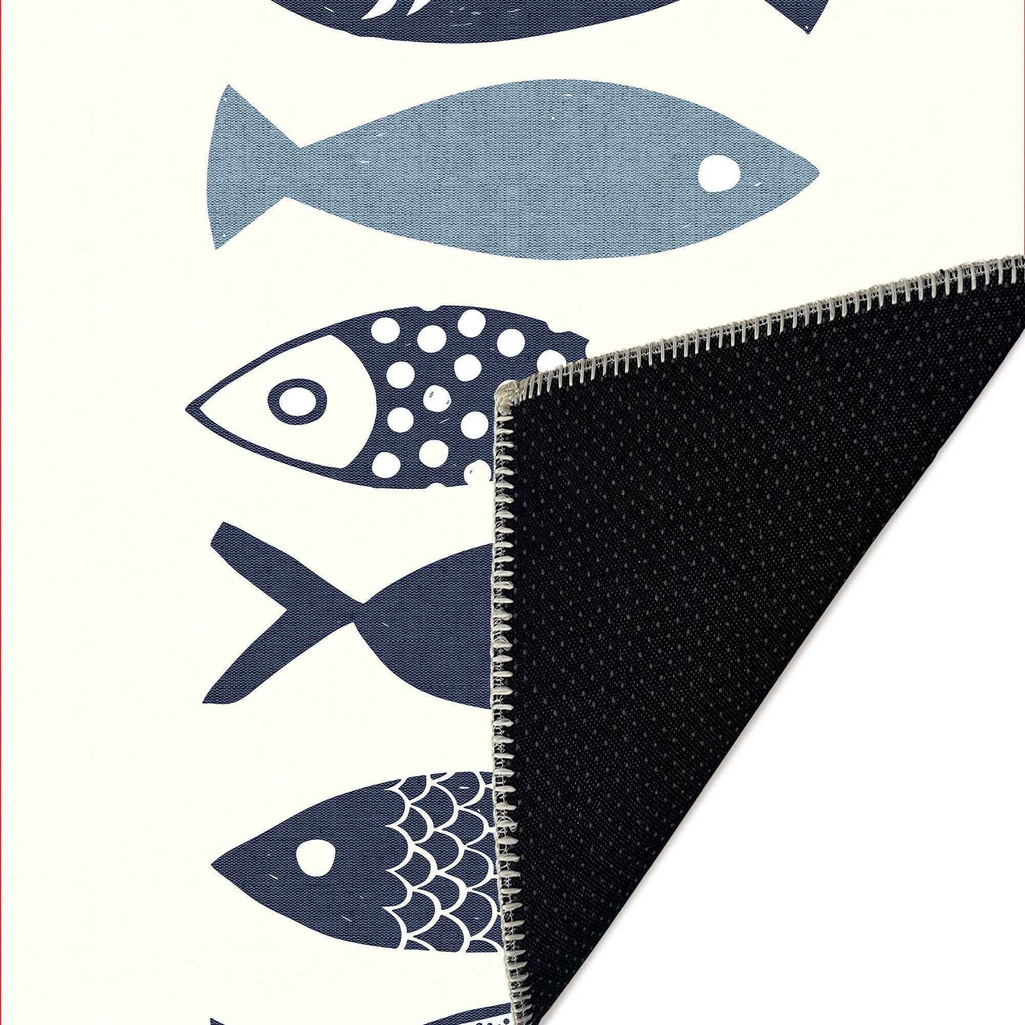 Fish Machine Washable Area Rug