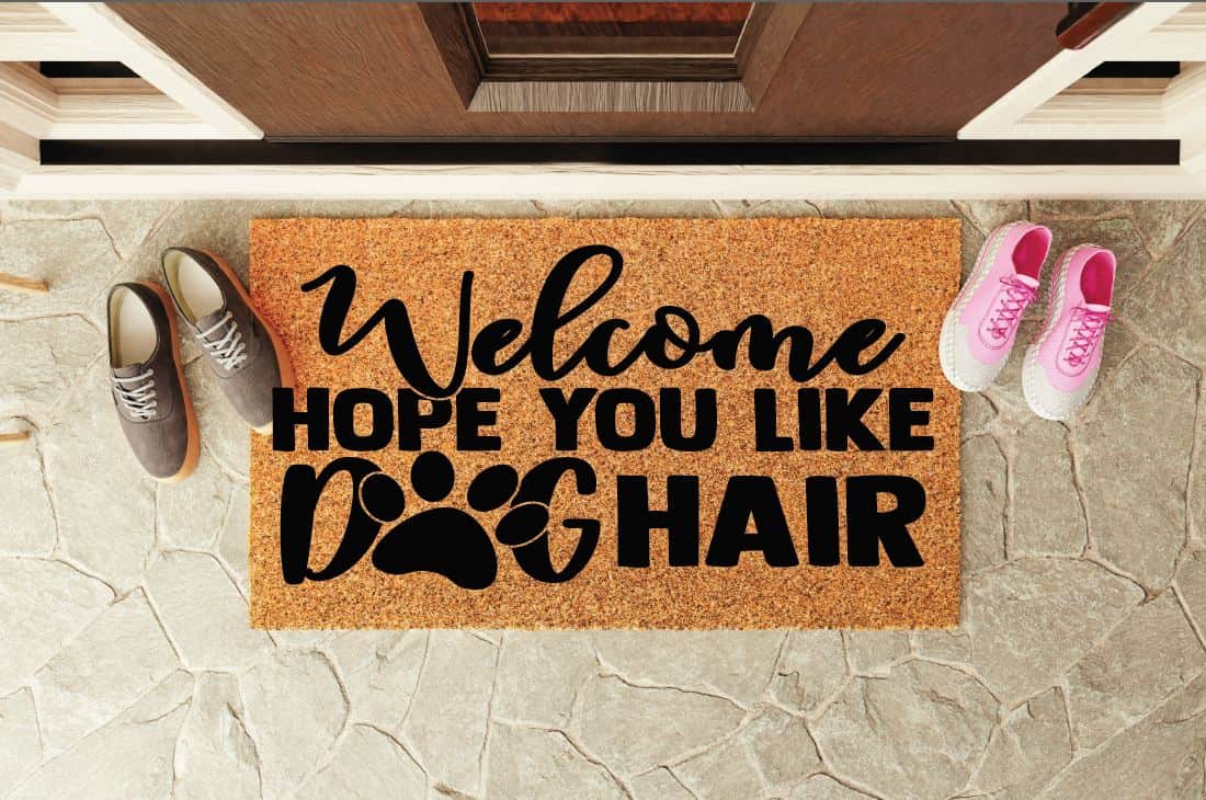 Welcome Hope You Like Dog Hair Paw Print Welcome Mat