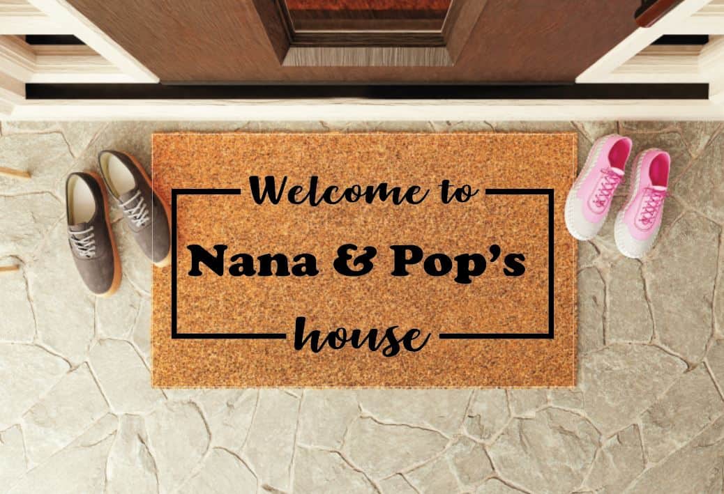 Welcome to Nana & Pop's House Welcome Mat