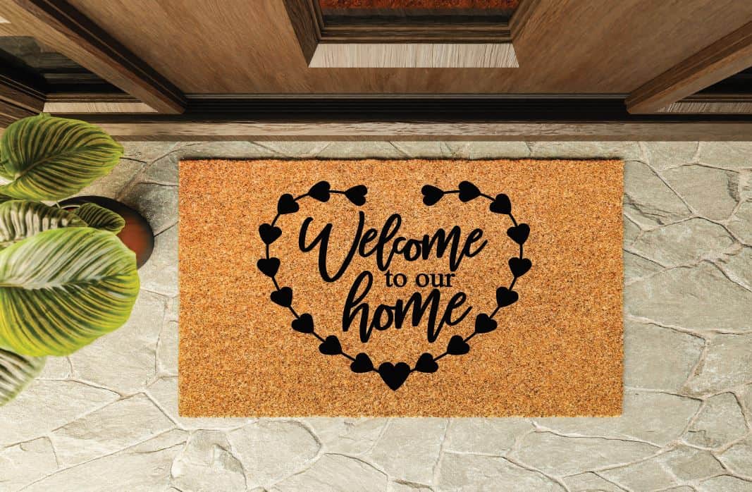 Welcome To Our Home Heart Welcome Mat