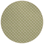 Luxury Machine Washable Indoor/Outdoor Transitional YO1 Aloe Green Rug 4' x 4' #shape_Round