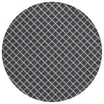 Luxury Machine Washable Indoor/Outdoor Transitional YO1 Black Rug 4' x 4' #shape_Round