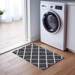 Luxury Machine Washable Indoor/Outdoor Transitional YO1 Black Rug 1'8" x 2'6" #shape_Rectangle