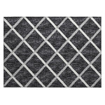 Luxury Machine Washable Indoor/Outdoor Transitional YO1 Black Rug 1'8" x 2'6" #shape_Rectangle