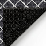 Luxury Machine Washable Indoor/Outdoor Transitional YO1 Black Rug 1'8" x 2'6" #shape_Rectangle