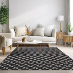 Luxury Machine Washable Indoor/Outdoor Transitional YO1 Black Rug 3' x 5' #shape_Rectangle
