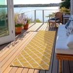 Luxury Machine Washable Indoor/Outdoor Transitional YO1 Gold Rug 2'3" x 10' #shape_Runner