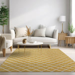 Luxury Machine Washable Indoor/Outdoor Transitional YO1 Gold Rug 3' x 5' #shape_Rectangle