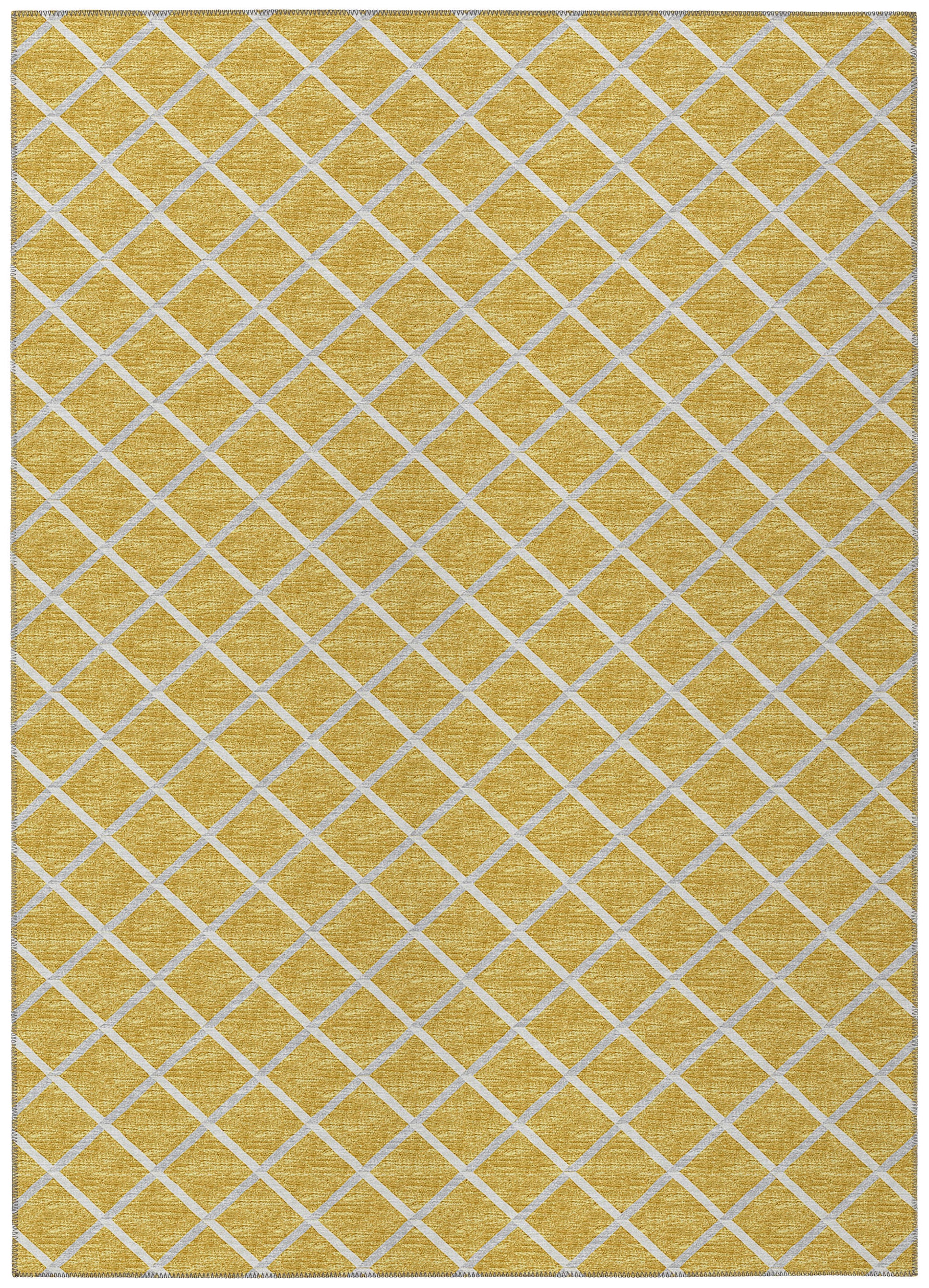 Luxury Machine Washable Indoor/Outdoor Transitional YO1 Gold Rug 3' x 5' #shape_Rectangle