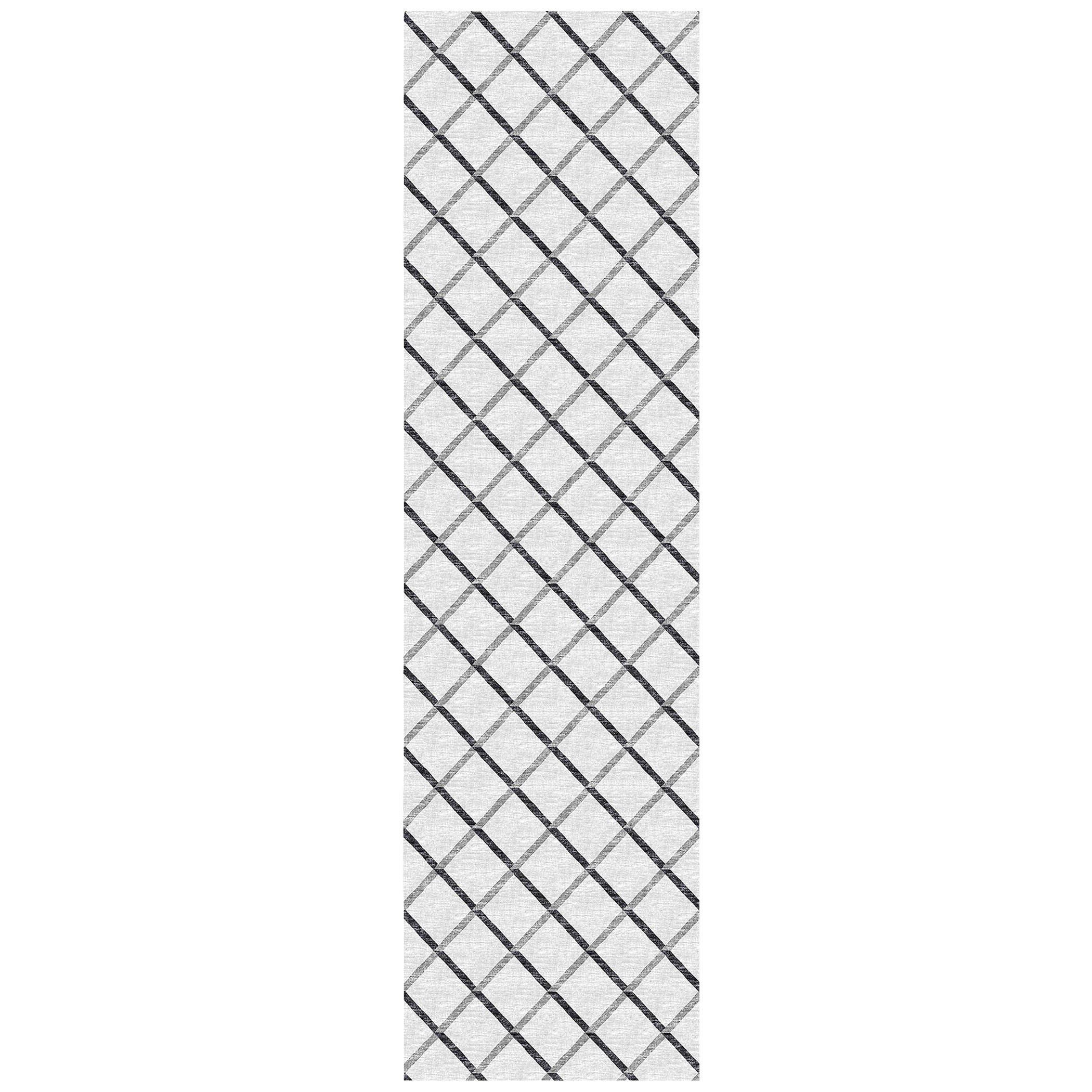 Luxury Machine Washable Indoor/Outdoor Transitional YO1 Gray Rug 2'3" x 10' #shape_Runner