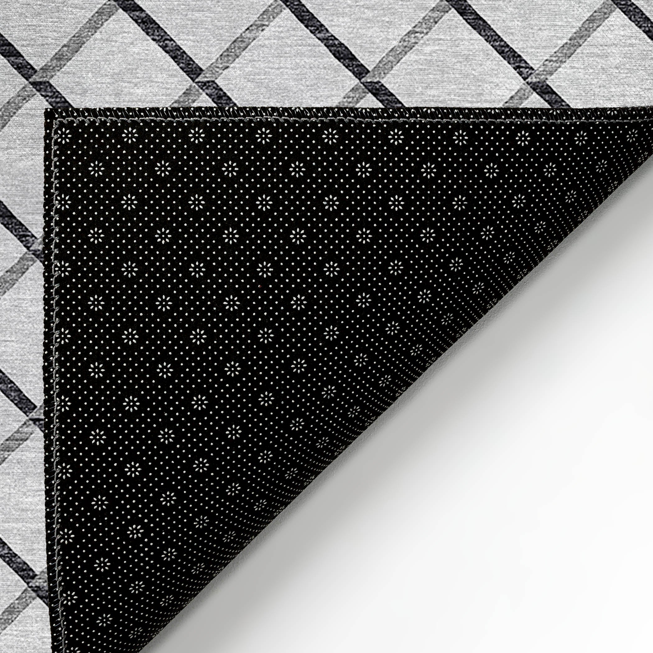 Luxury Machine Washable Indoor/Outdoor Transitional YO1 Gray Rug 1'8" x 2'6" #shape_Rectangle