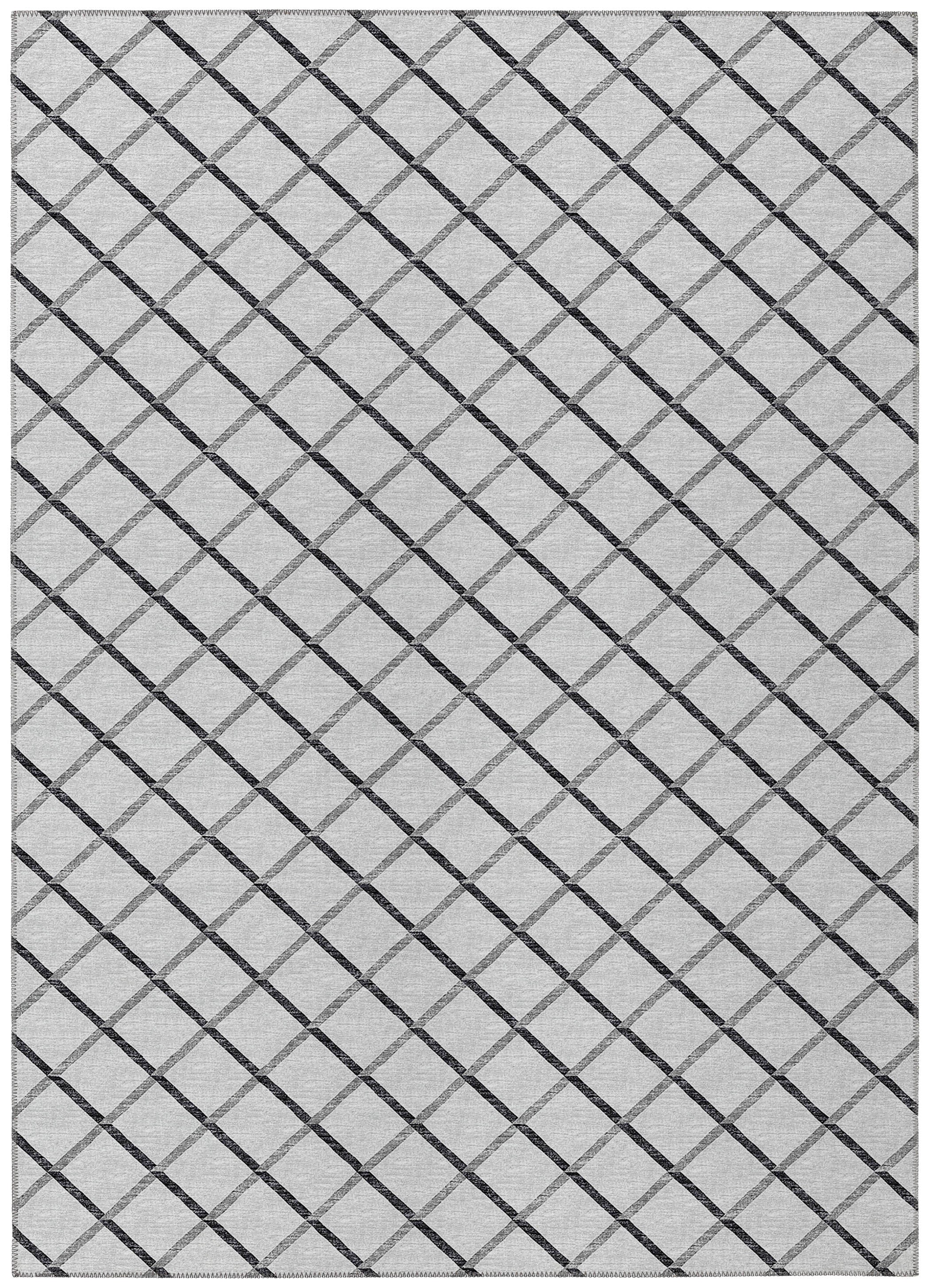 Luxury Machine Washable Indoor/Outdoor Transitional YO1 Gray Rug 3' x 5' #shape_Rectangle