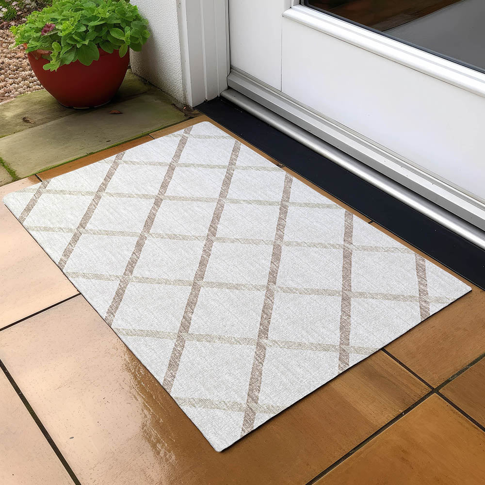 Luxury Machine Washable Indoor/Outdoor Transitional YO1 Ivory Rug 1'8" x 2'6" #shape_Rectangle