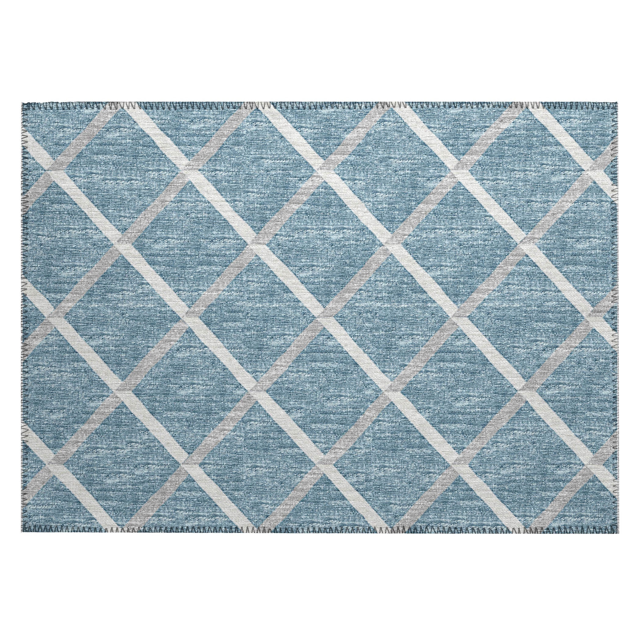 Luxury Machine Washable Indoor/Outdoor Transitional YO1 Sky Blue Rug 1'8" x 2'6" #shape_Rectangle