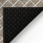 Luxury Machine Washable Indoor/Outdoor Transitional YO1 Taupe Brown Rug 1'8" x 2'6" #shape_Rectangle