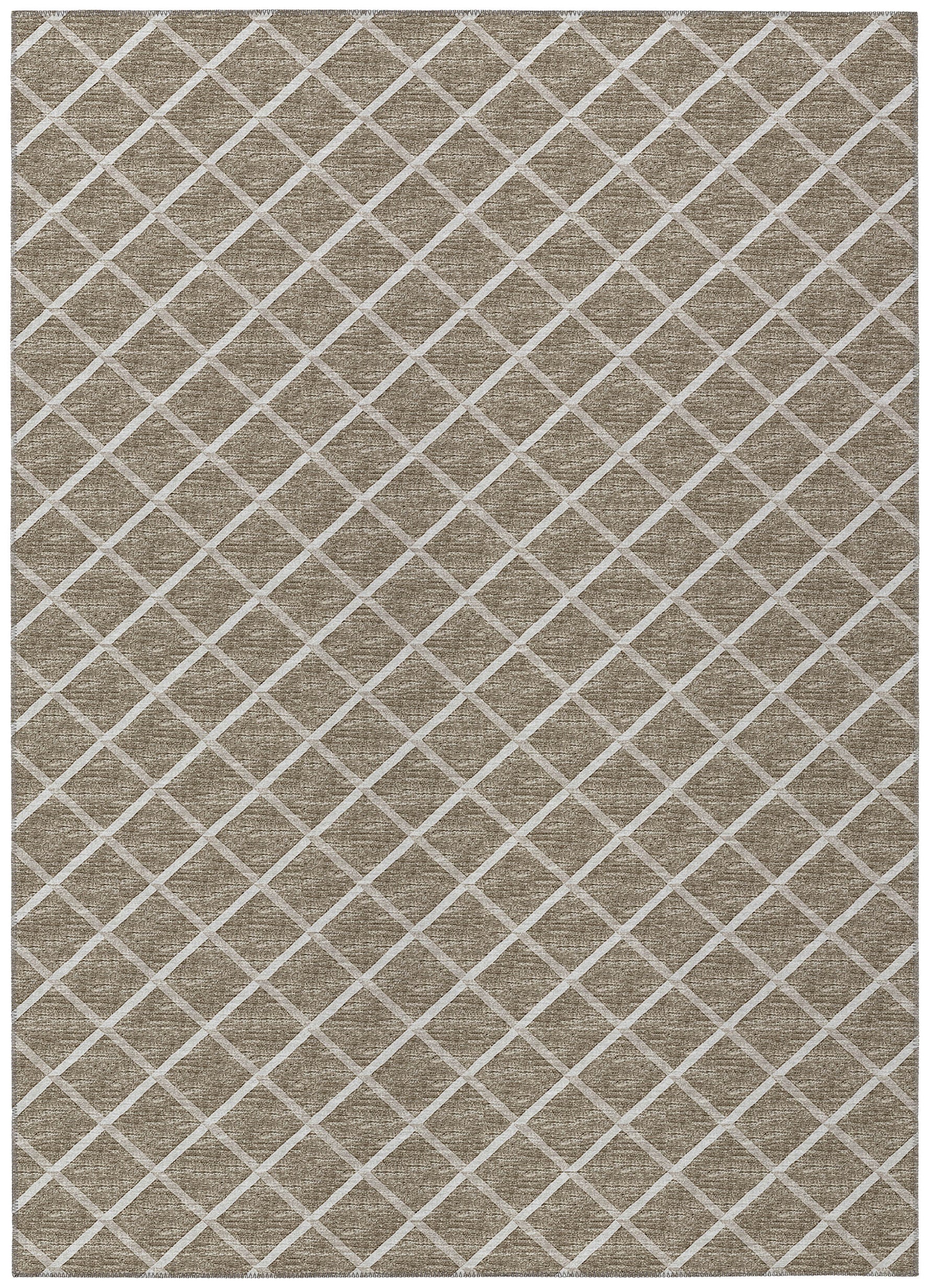 Luxury Machine Washable Indoor/Outdoor Transitional YO1 Taupe Brown Rug 3' x 5' #shape_Rectangle