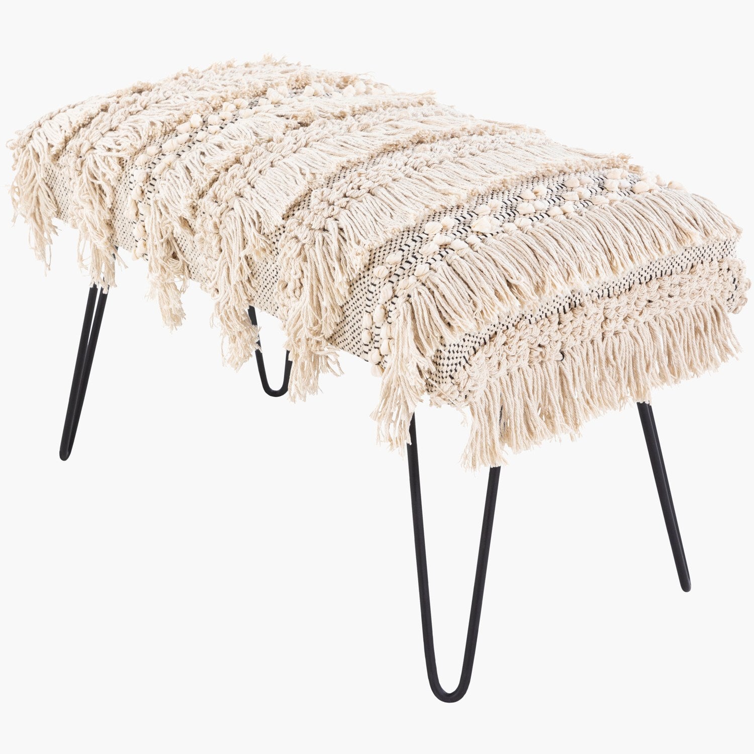 Adilah Bench in Cream & Black