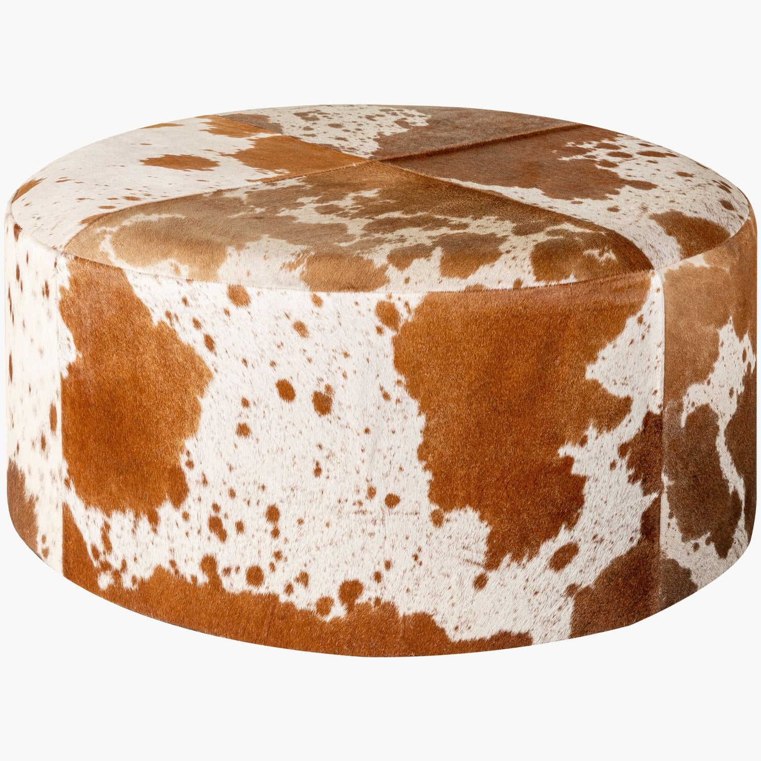 Abilene Ottoman in Brown & White