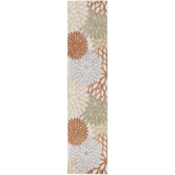 Ivory Multicolor Tropical Indoor-Outdoor Black White Area Rug