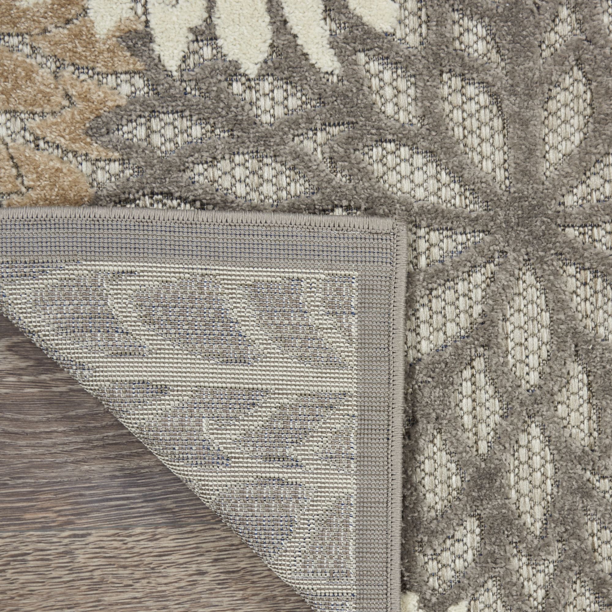 Natural Tropical Indoor-Outdoor Black White Area Rug