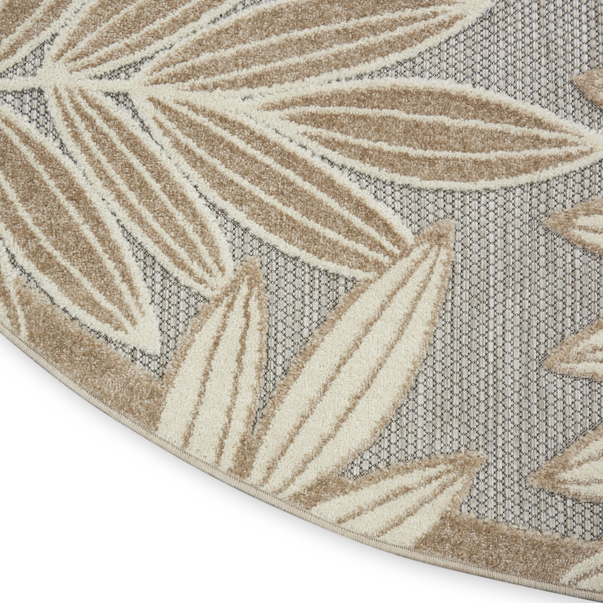 Natural Tropical Leaf Indoor/Outdoor Patio Rug