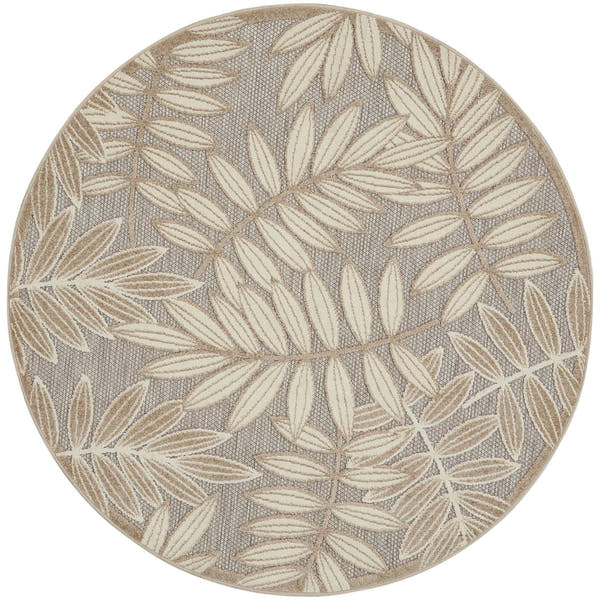 Natural Tropical Leaf Indoor/Outdoor Patio Rug
