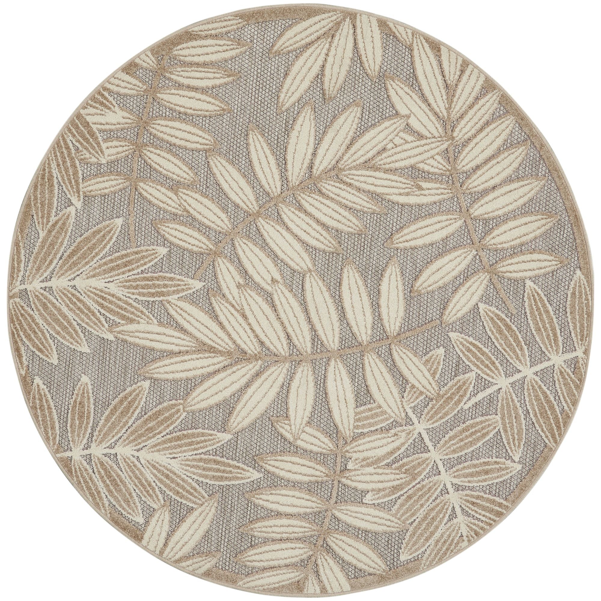 Natural Tropical Leaf Indoor/Outdoor Patio Rug