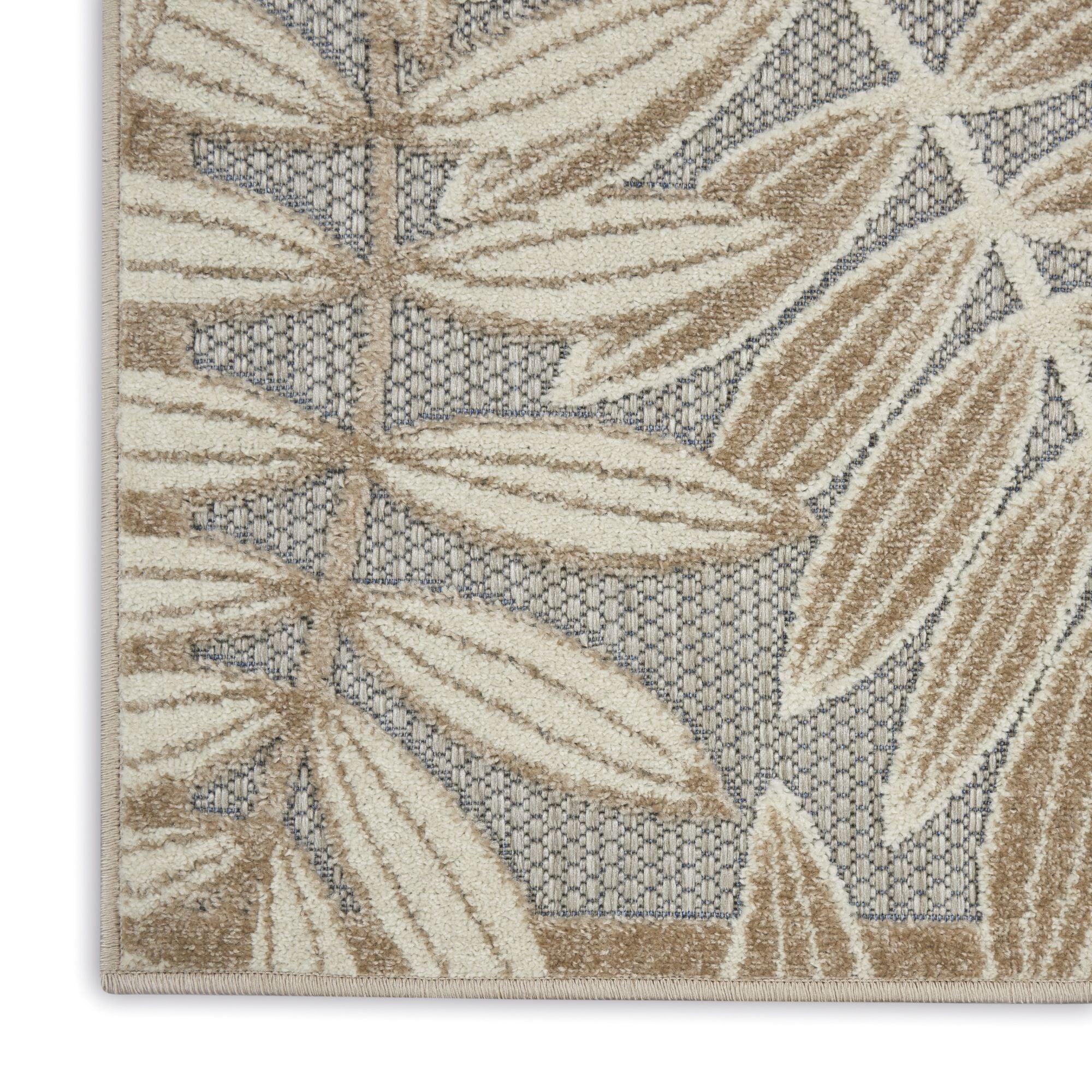 Natural Tropical Leaf Indoor/Outdoor Patio Rug