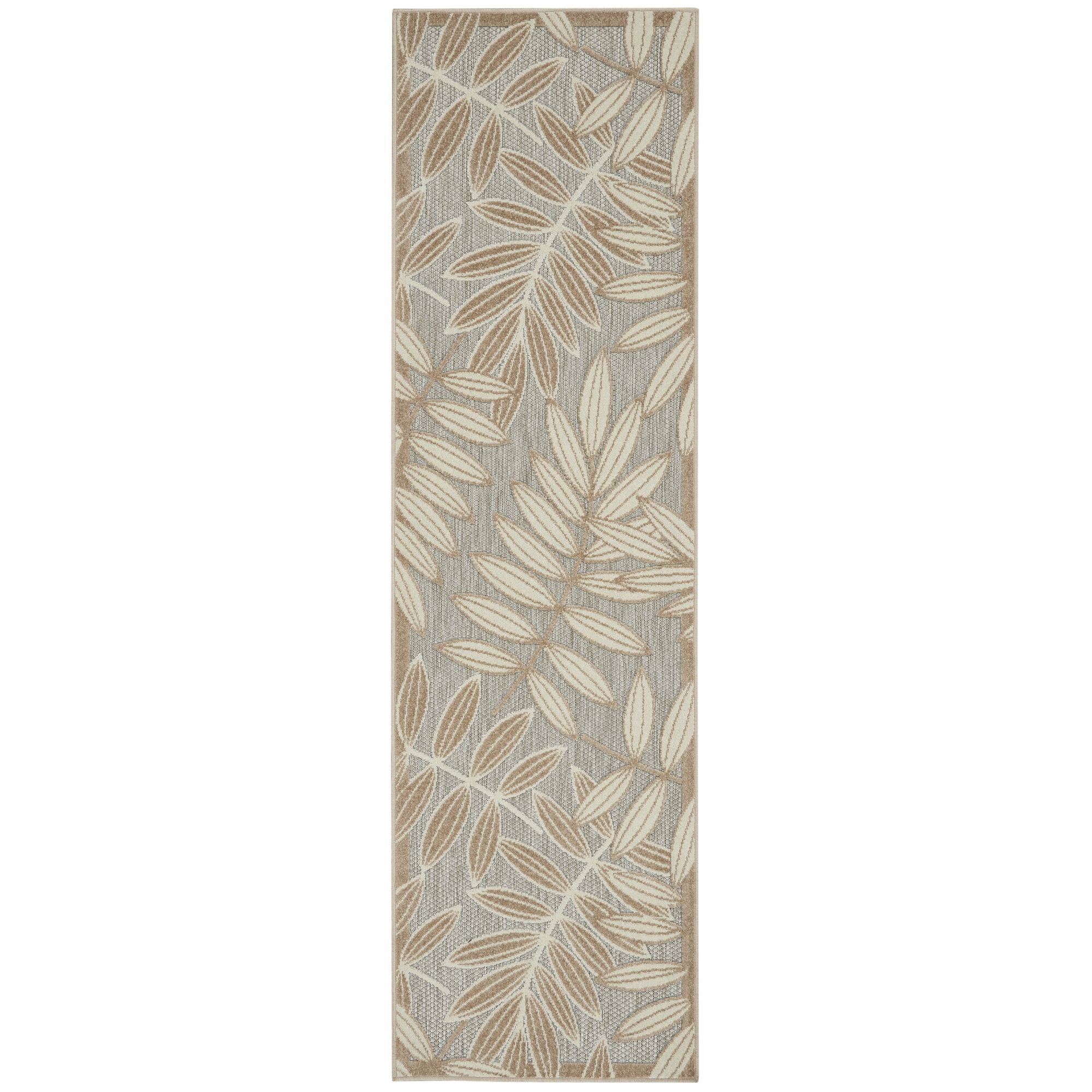 Natural Tropical Leaf Indoor/Outdoor Patio Rug