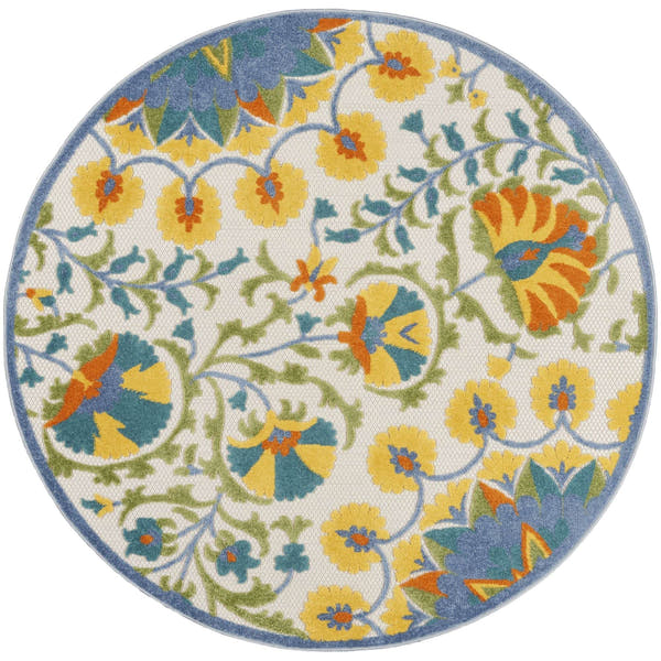 Multicolor Floral Indoor-Outdoor Patio Rug