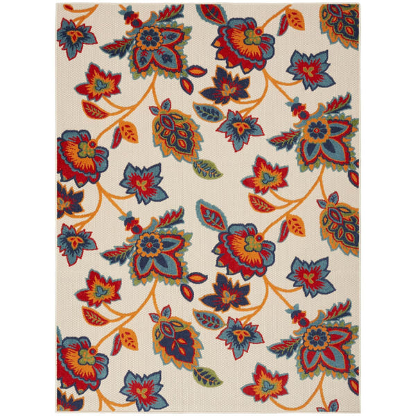 Multicolor Farmhouse Floral Indoor Outdoor Rug
