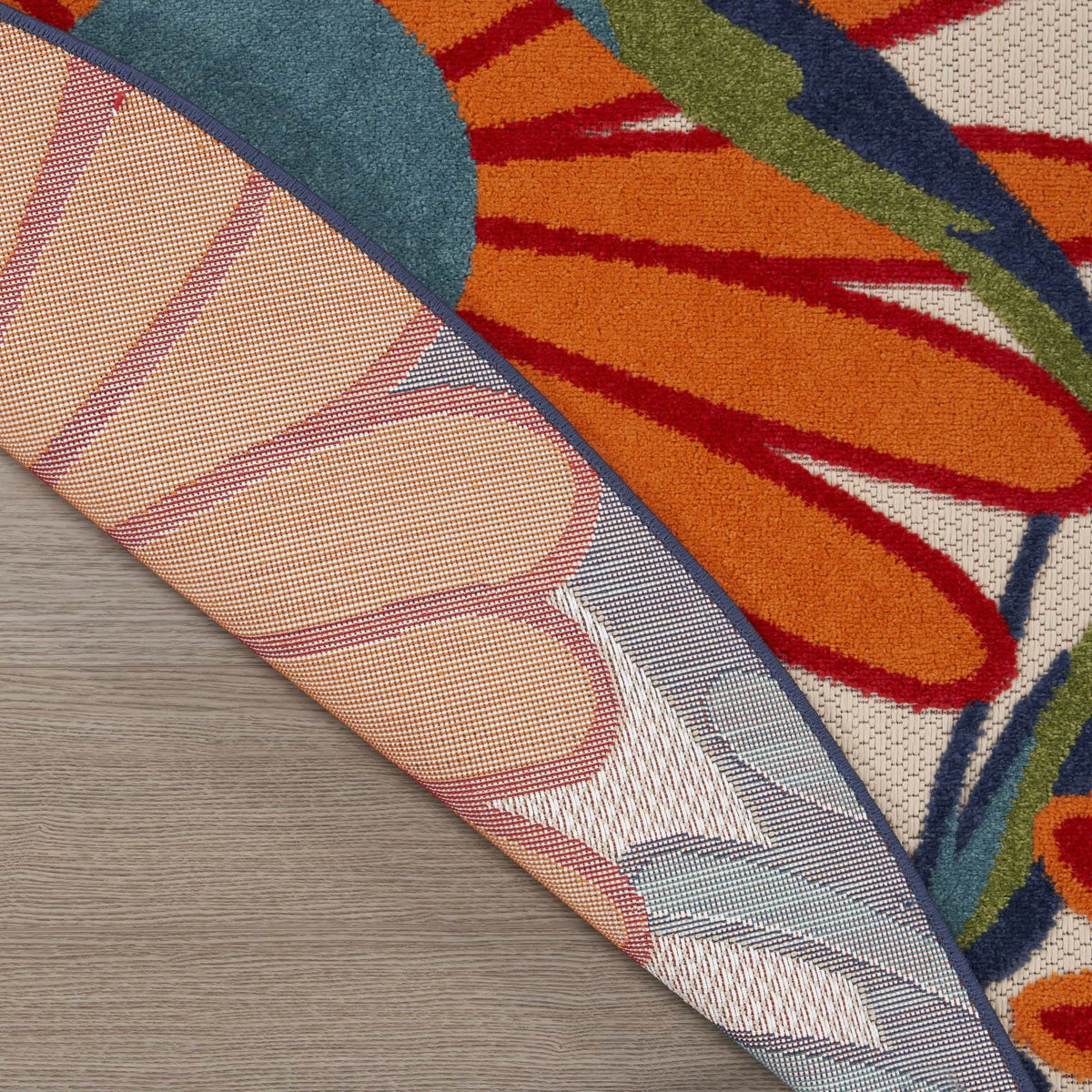 Multicolor Contemporary Indoor Outdoor Floral Area Rug