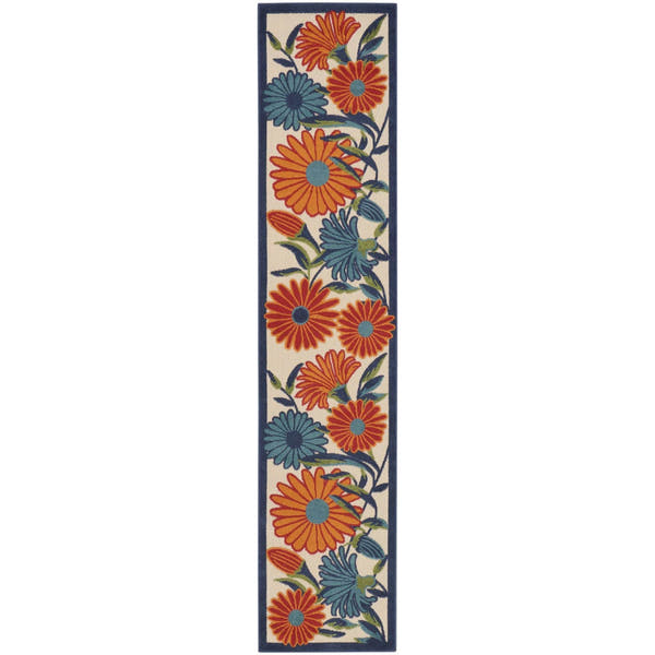 Multicolor Contemporary Indoor Outdoor Floral Area Rug