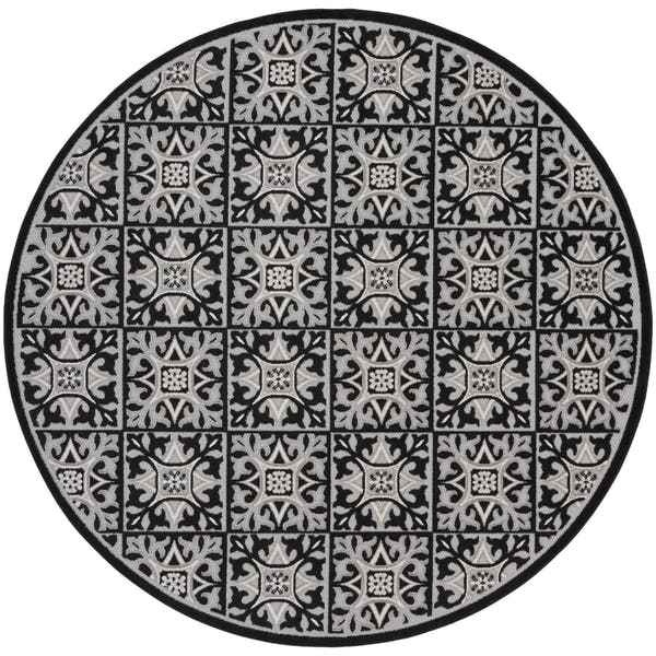 Black White Contemporary Indoor Outdoor Geometric Area Rug