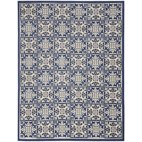 Blue Contemporary Indoor Outdoor Geometric Area Rug