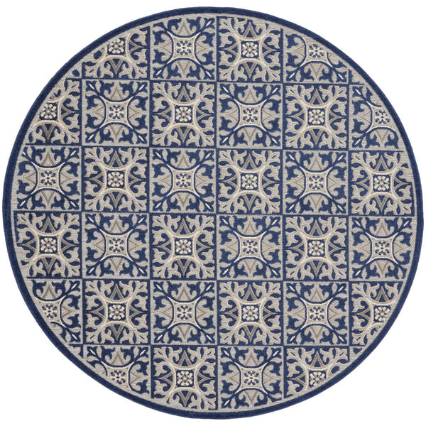 Blue Contemporary Indoor Outdoor Geometric Area Rug