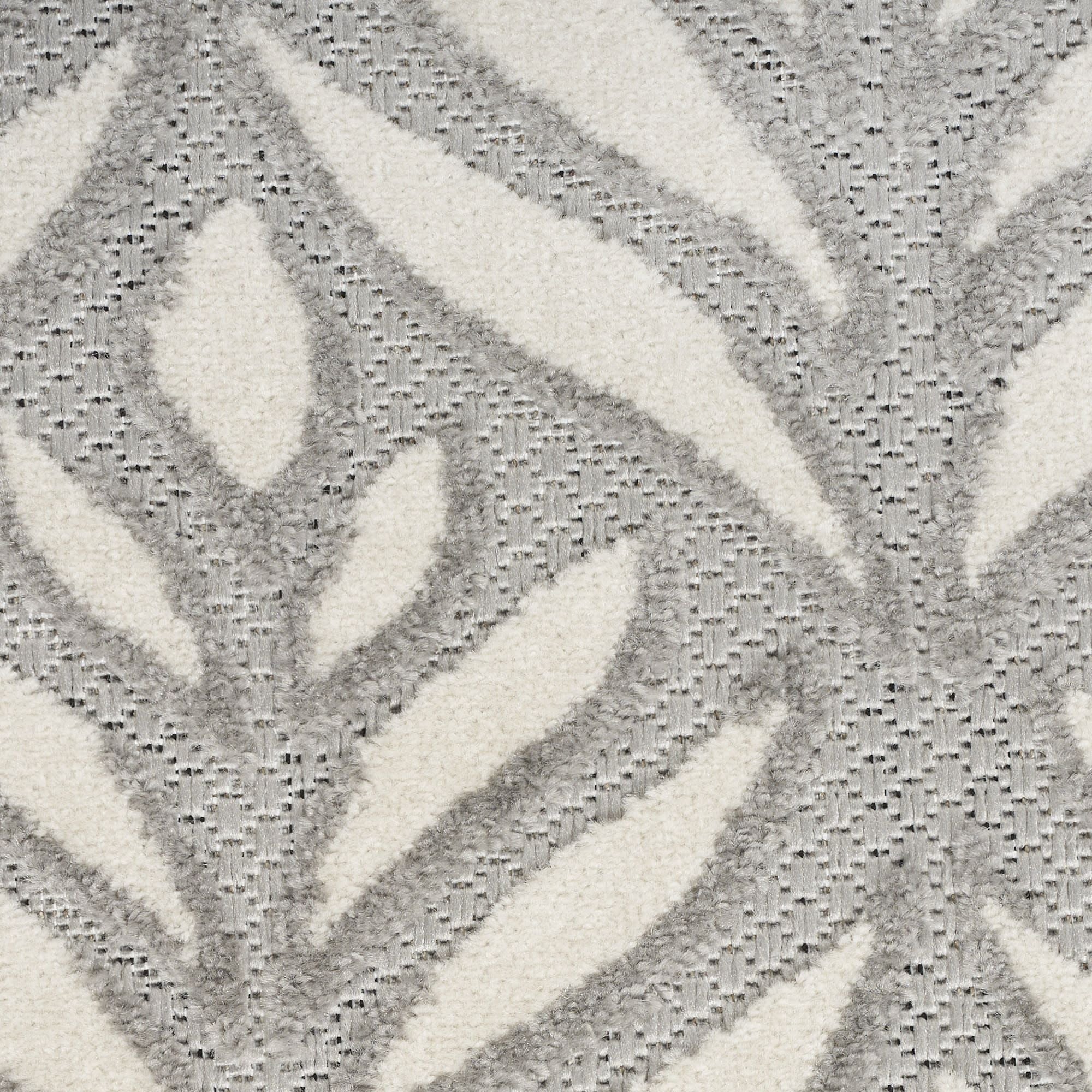 Grey Tropical Palm Leaf Indoor-Outdoor Rug