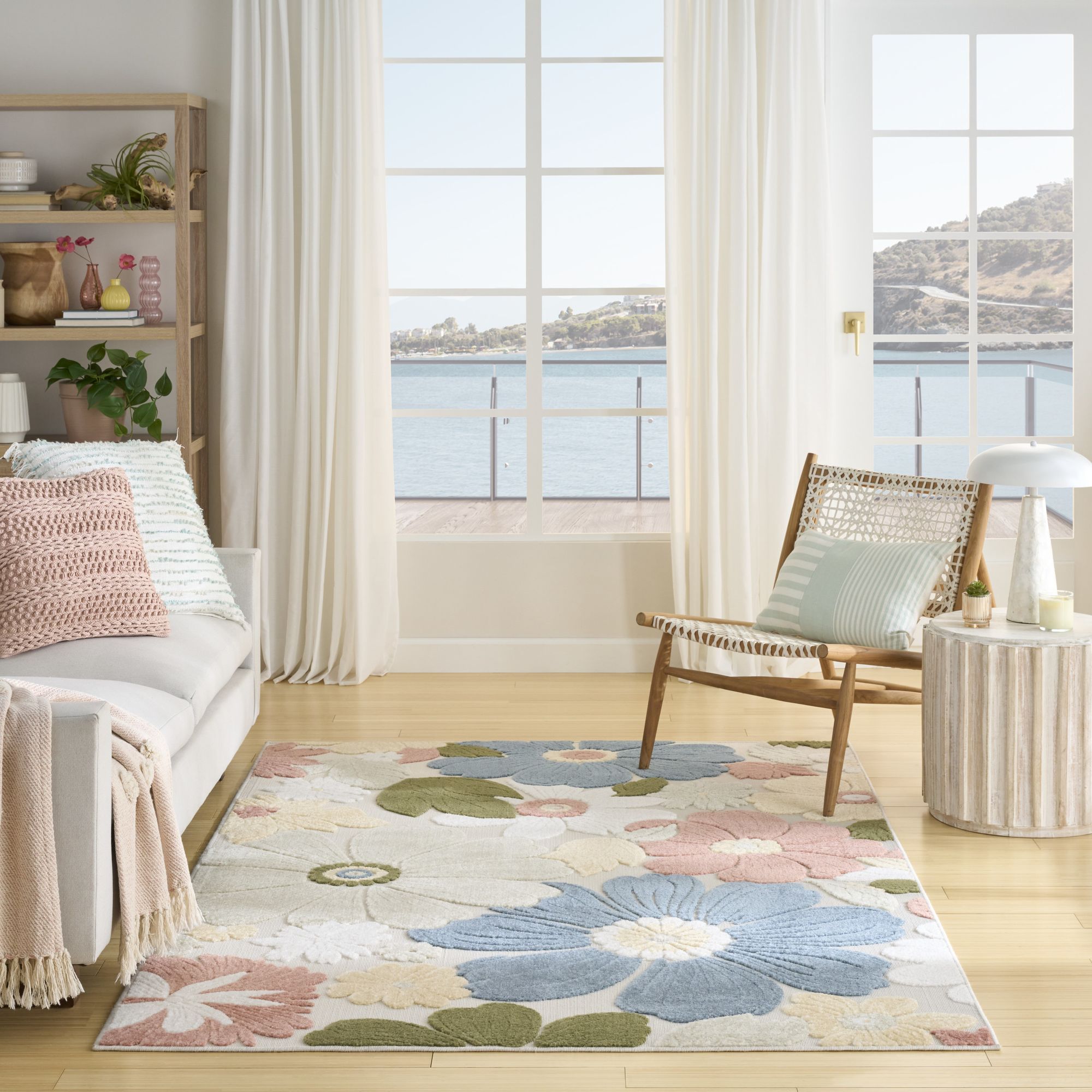 Multicolor Modern Floral Indoor Outdoor Area Rug