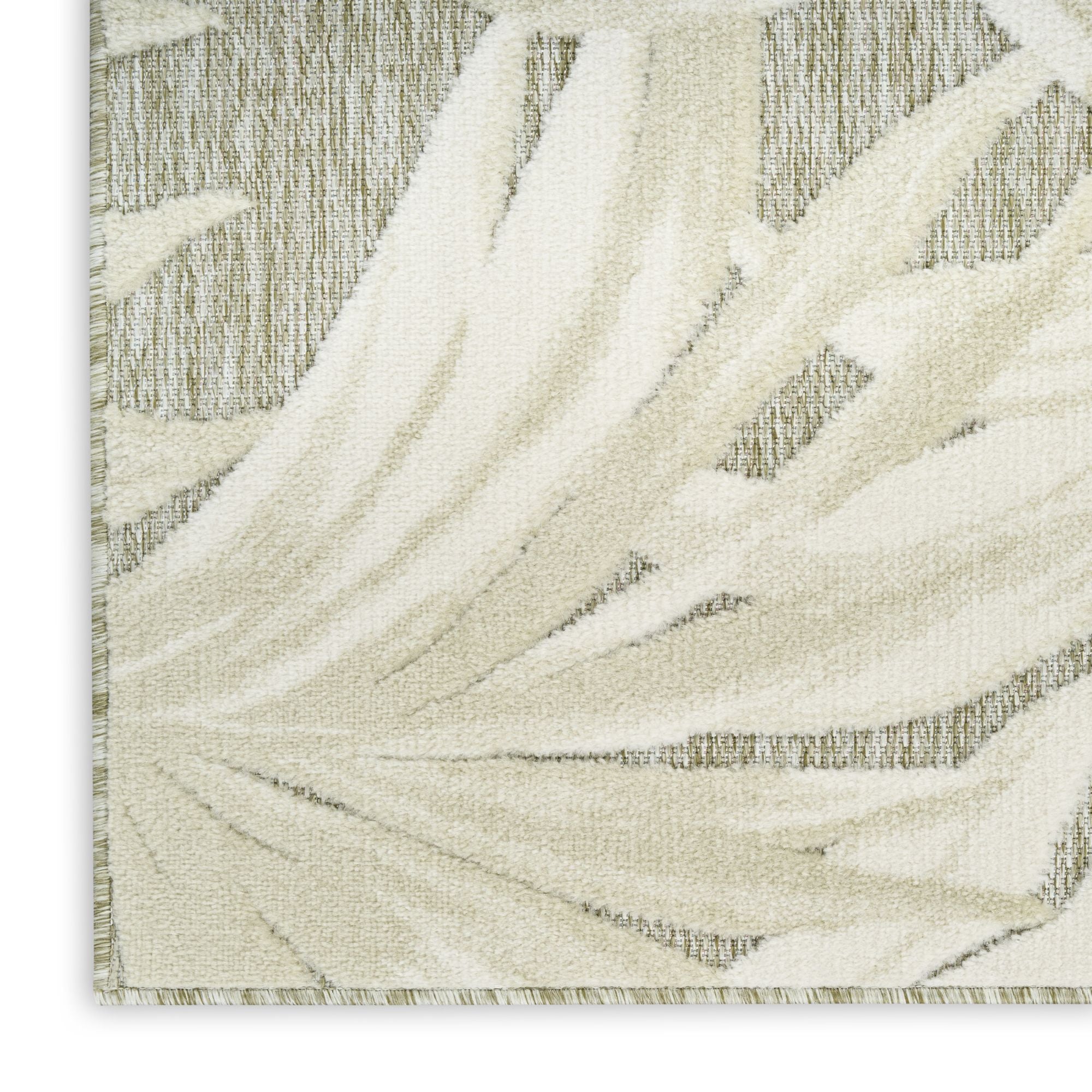 Ivory Sage Tropical Botanical Indoor Outdoor Area Rug