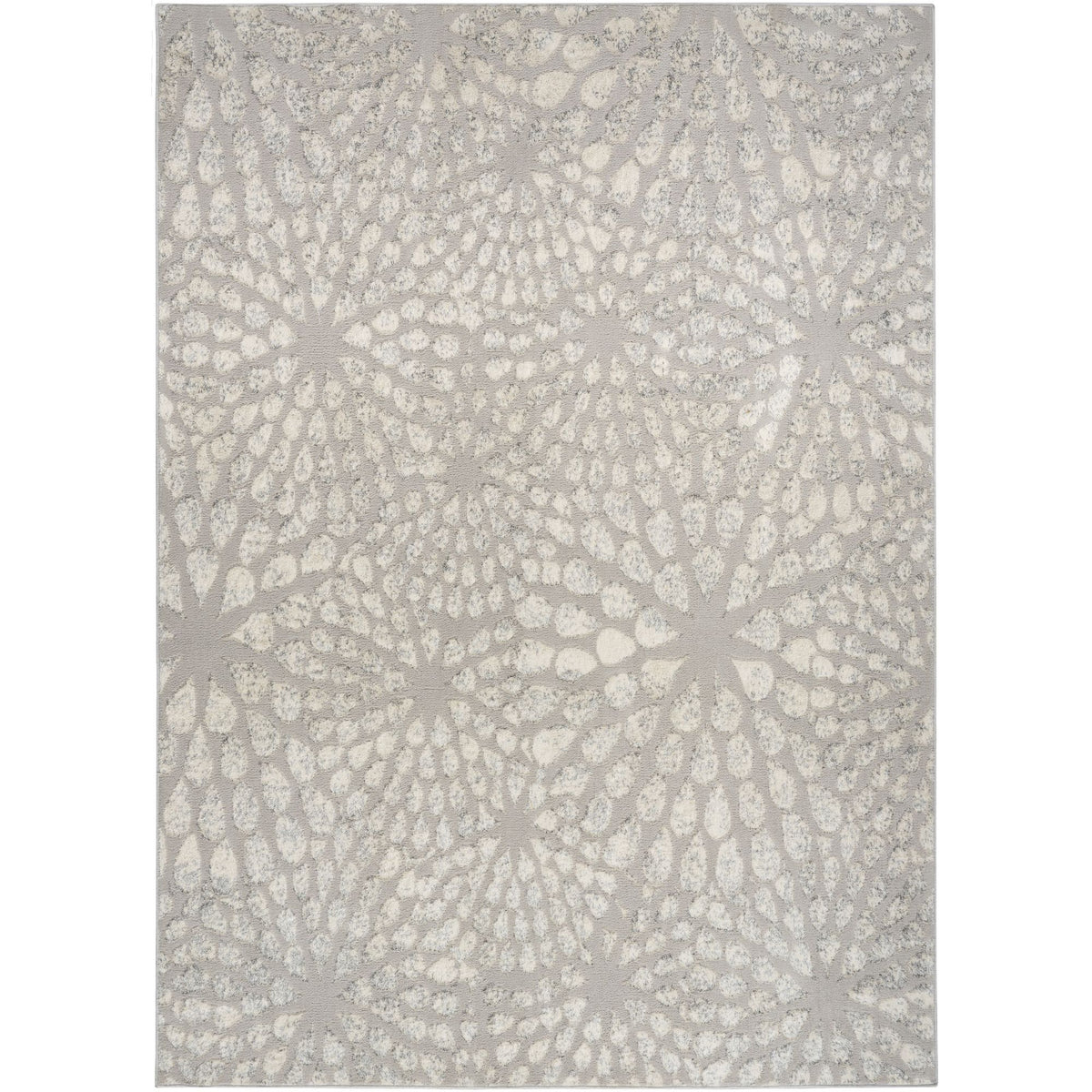 Grey Silver Abstract Indoor Area Rug