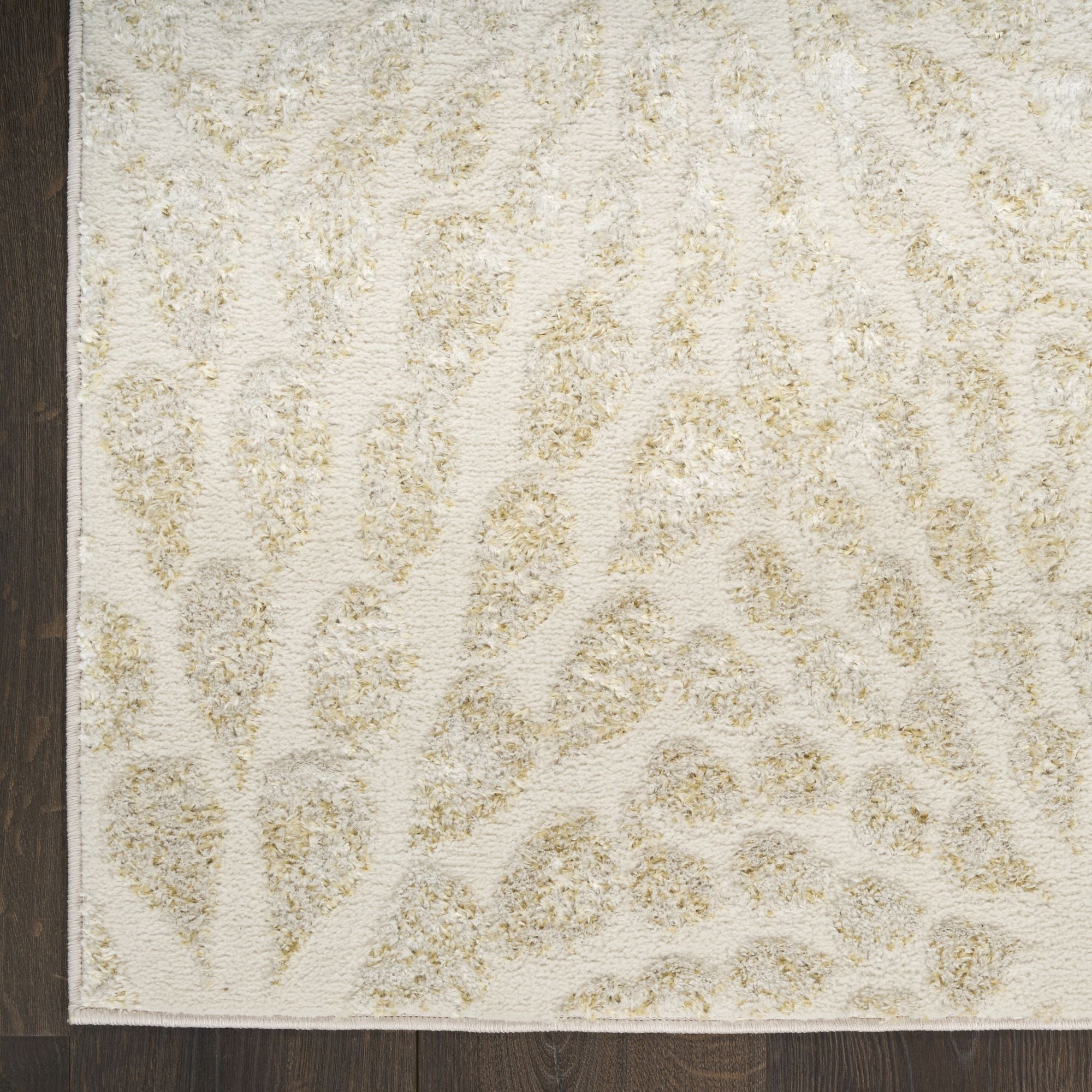 Ivory Gold Abstract Indoor Area Rug