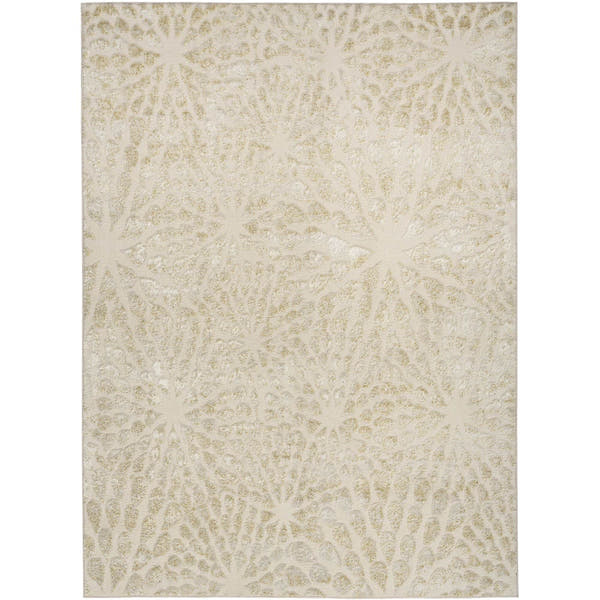Ivory Gold Abstract Indoor Area Rug