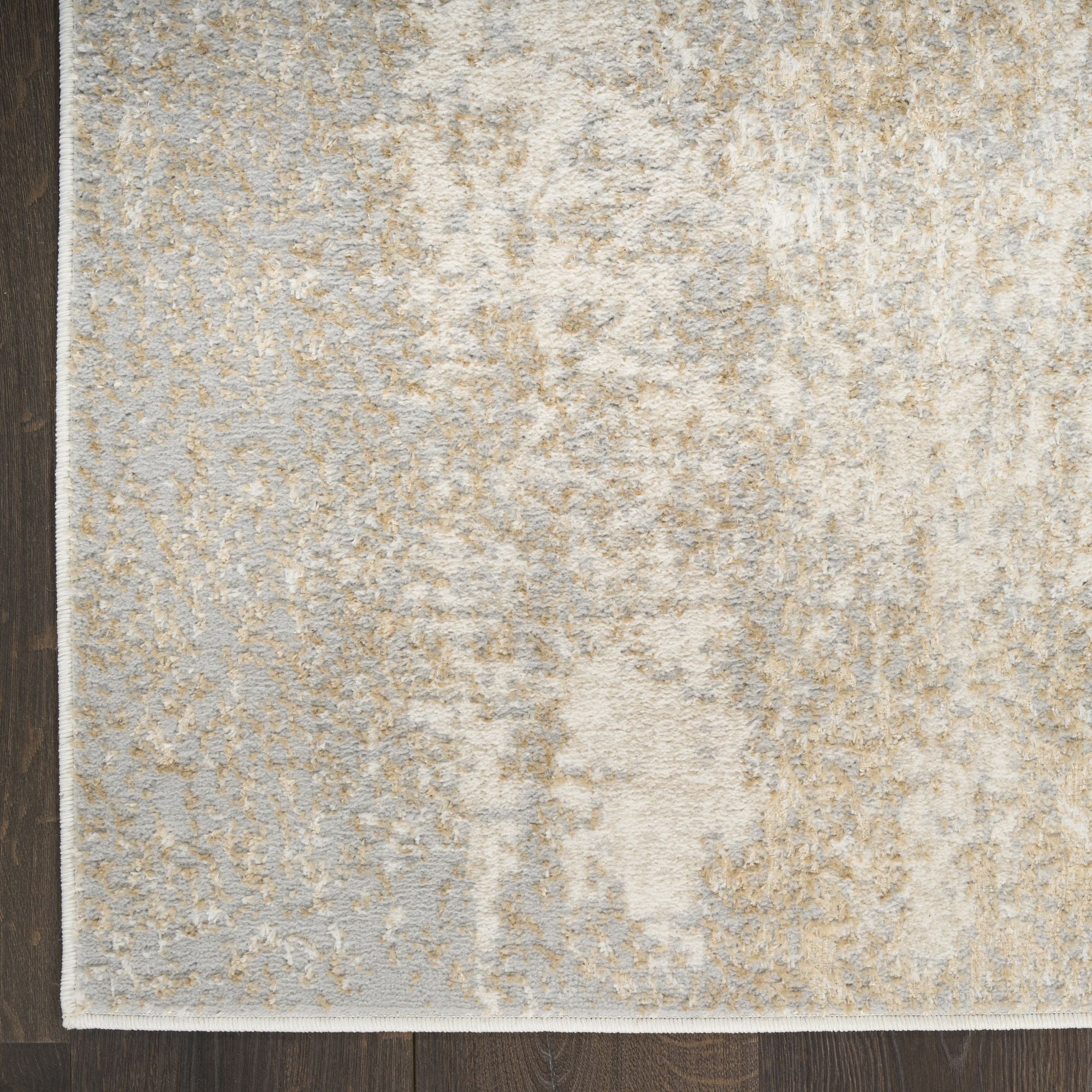 Ivory Silver Modern Indoor Abstract Area Rug