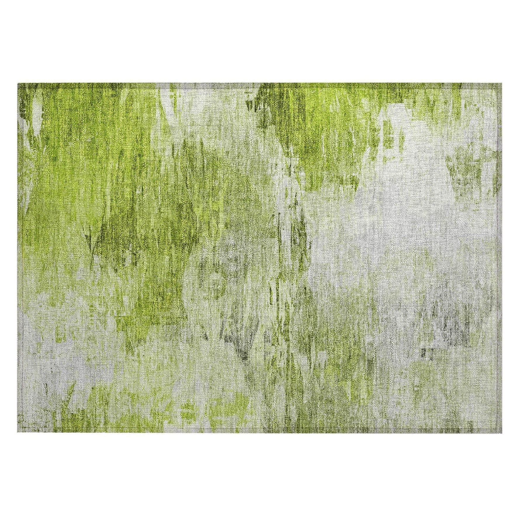 Machine Washable Aloe Green Rug - Indoor / Outdoor - Kids / Pet Friendly Modern Print Rug