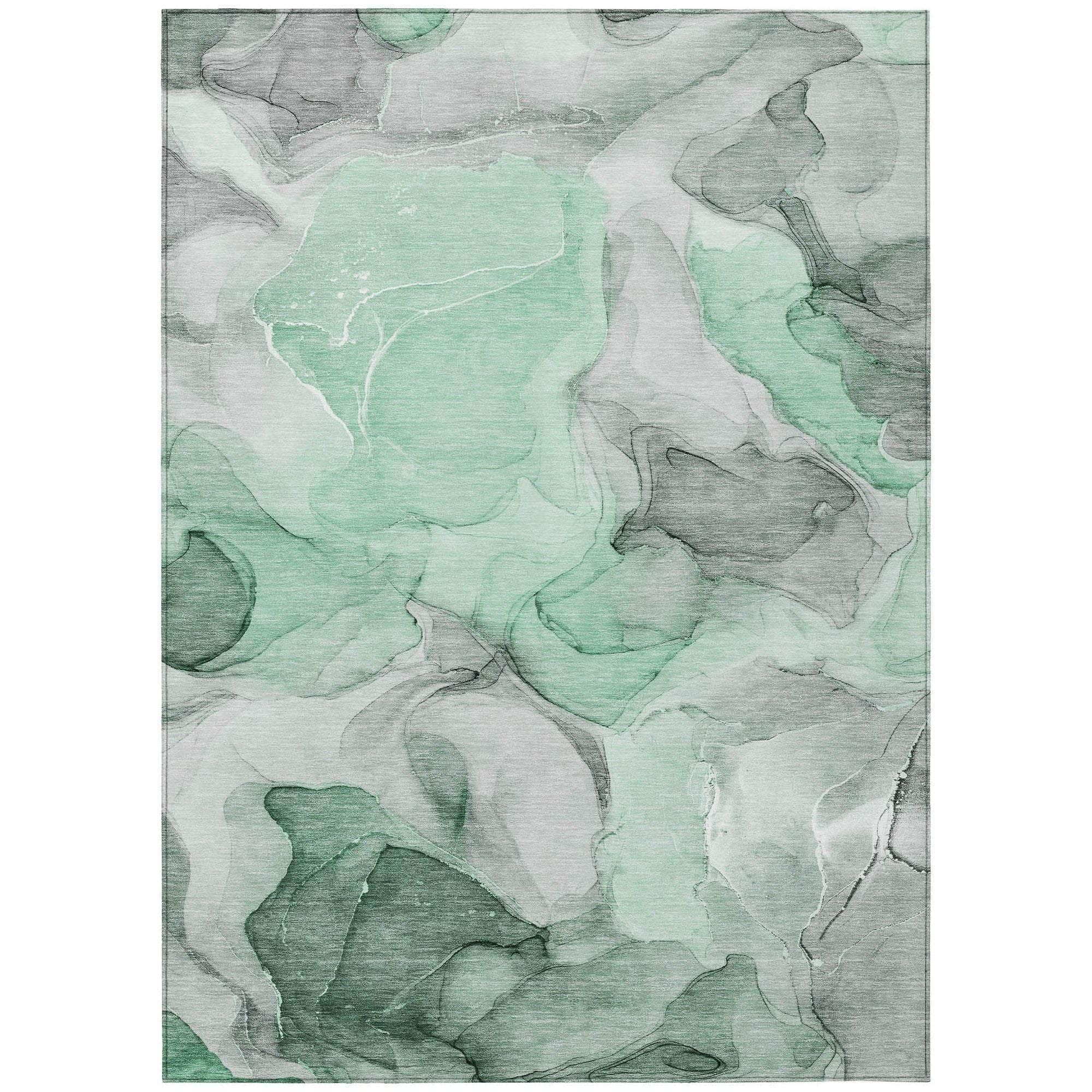 Machine Made ACN504 Green  Rugs #color_green 