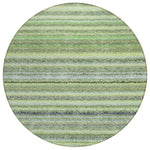 Machine Washable Green Rug - Indoor / Outdoor - Kids / Pet Friendly Stripes Print Rug
