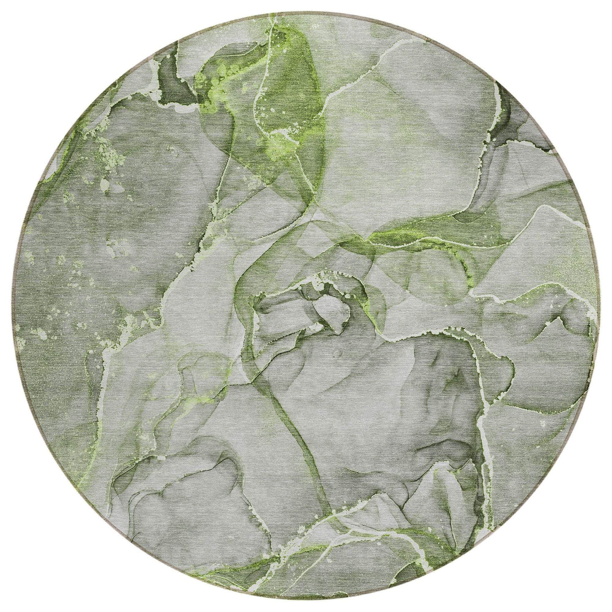 Machine Made ACN519 Green  Rugs #color_green 